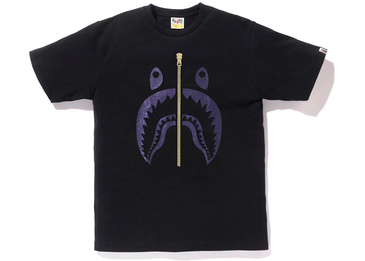 BAPE Glitter Shark Tee Black/Purple