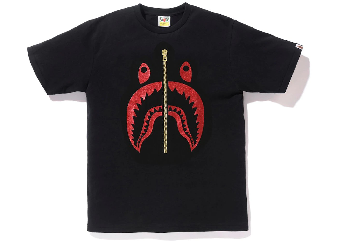 BAPE Glitter Shark Tee Black/Red