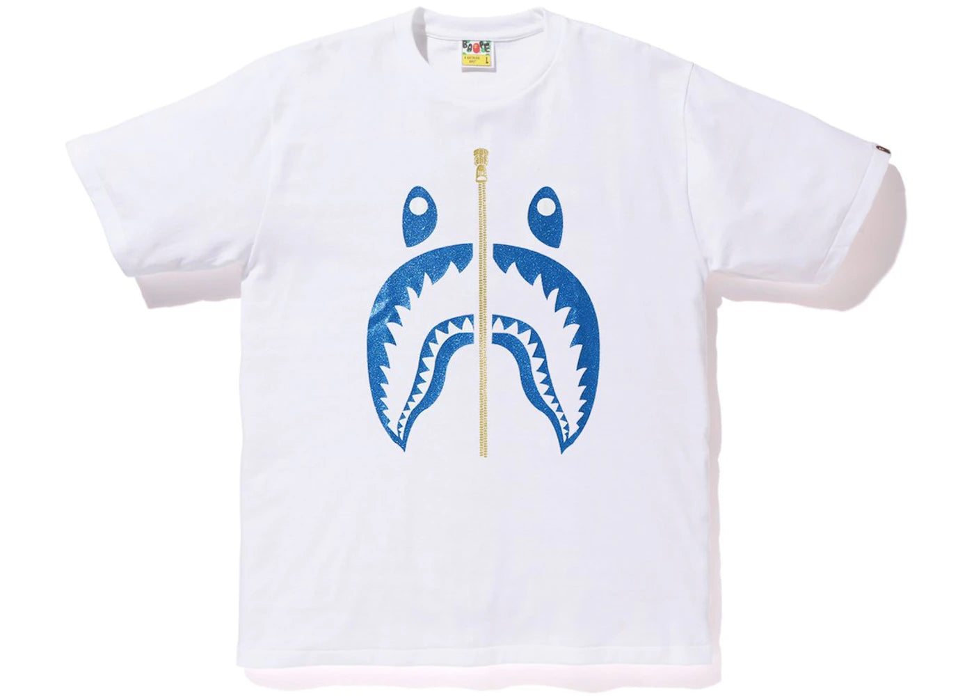 BAPE Glitter Shark Tee White/Blue