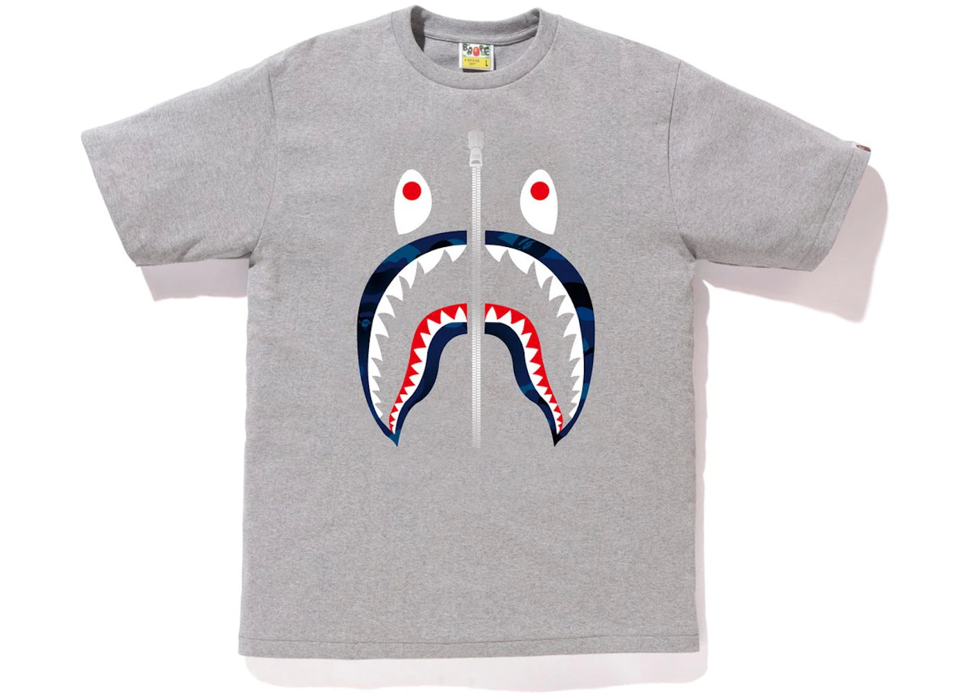 BAPE Gradation Camo Shark Tee Gray/Navy