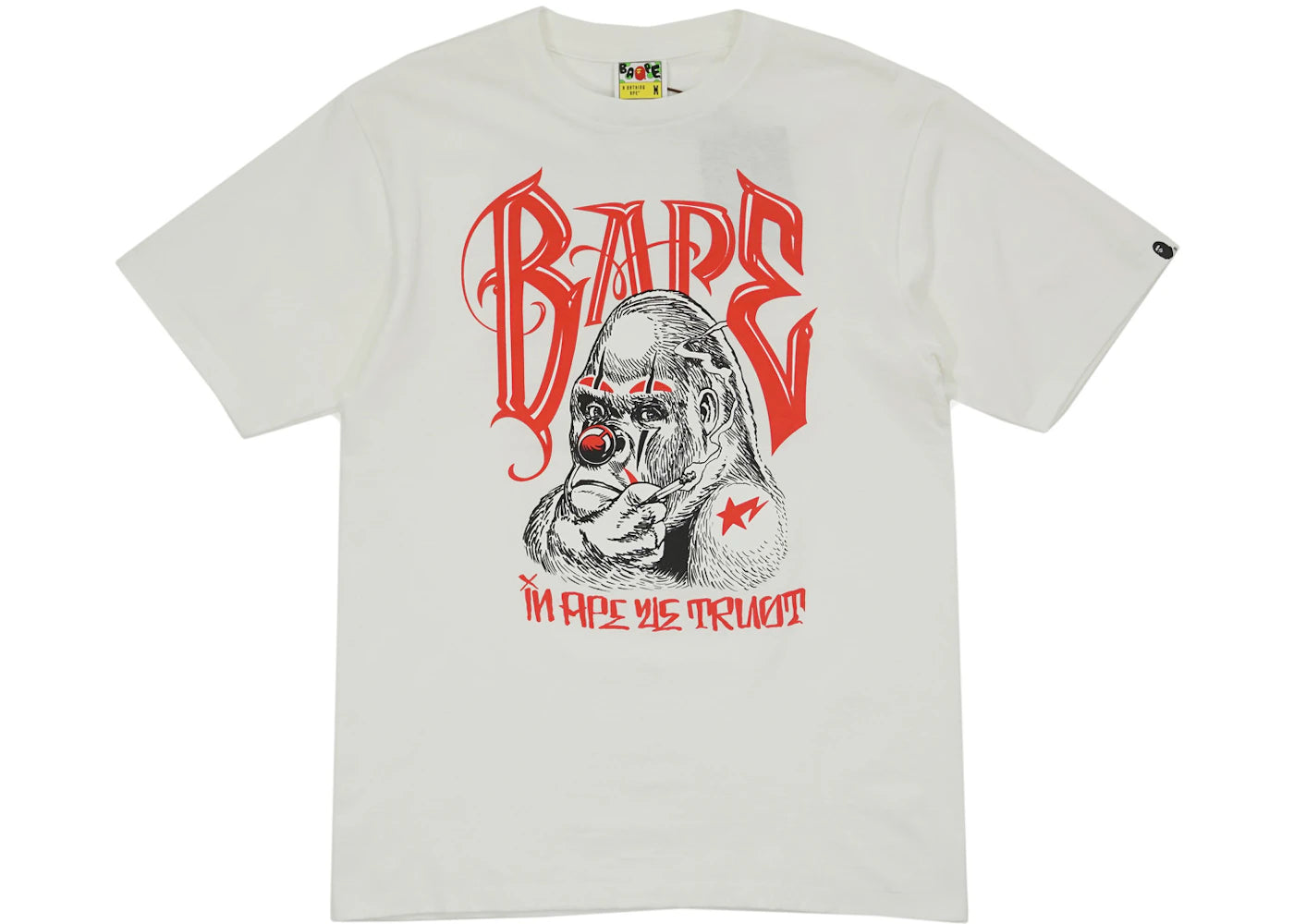 BAPE X Undefeated;Mr Cartoon In Ape We Trust Tee White