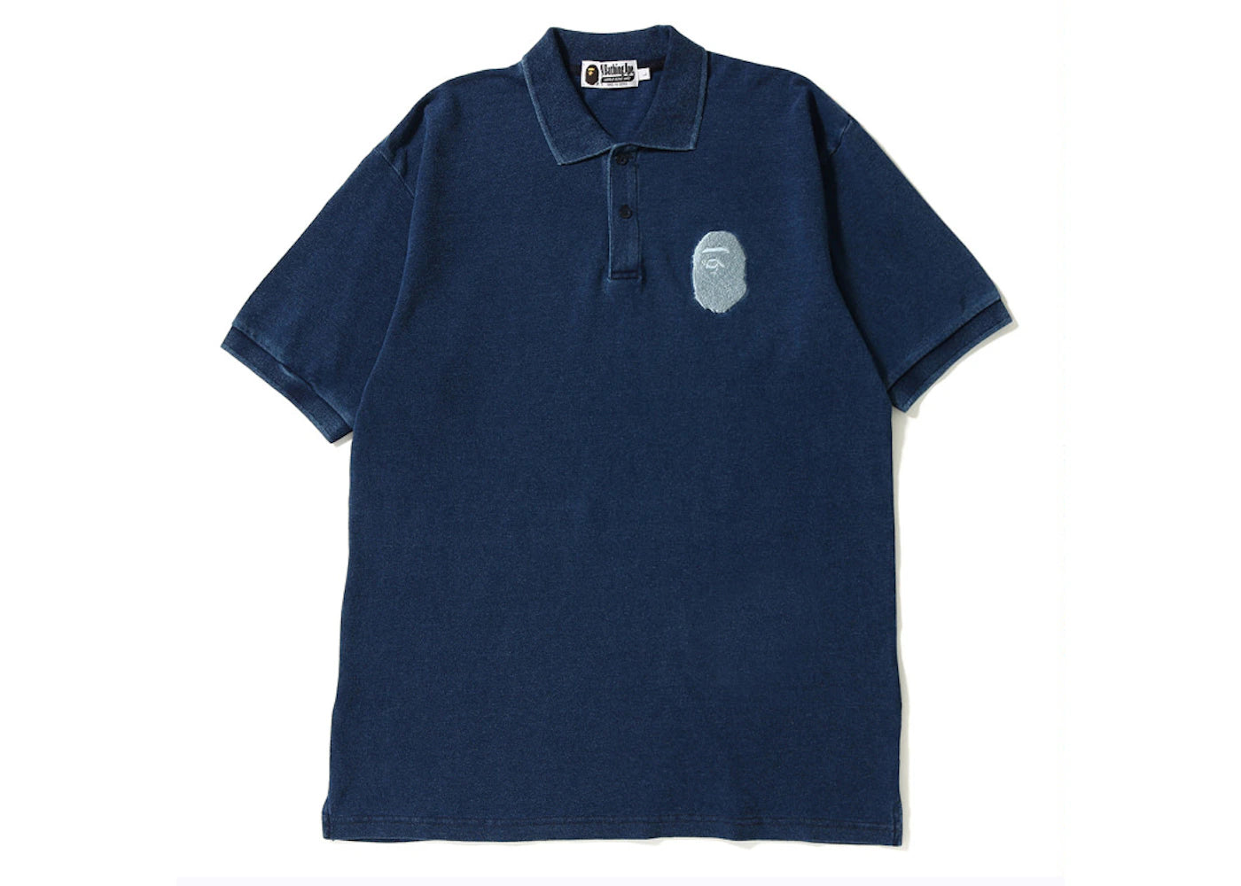 BAPE Indigo Large Ape Head Wide Polo Blue