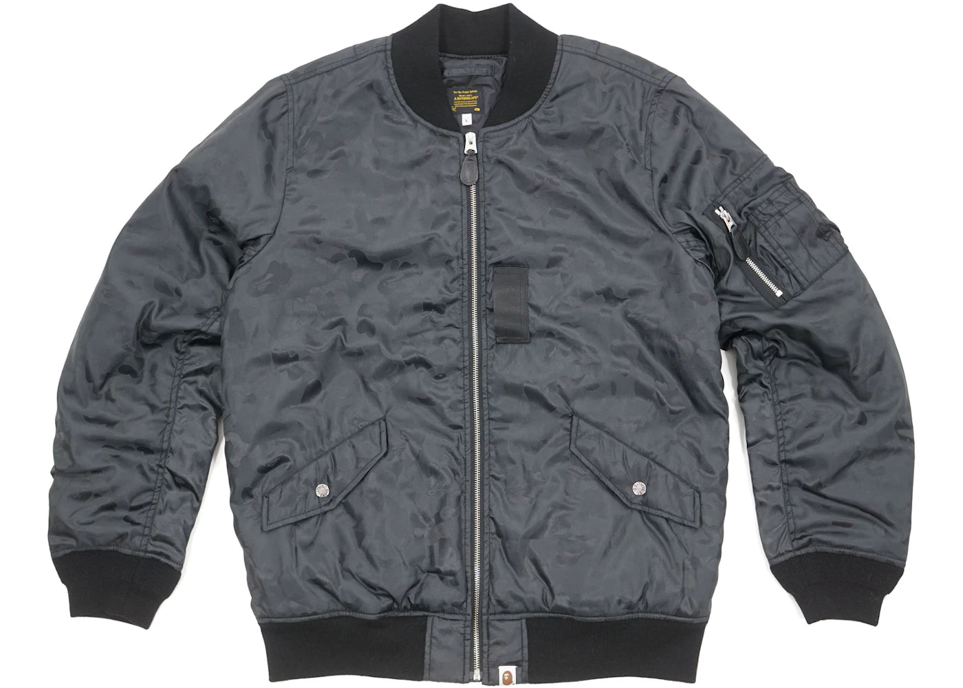 BAPE Jacquard Camo MA1 Bomber Jacket Black