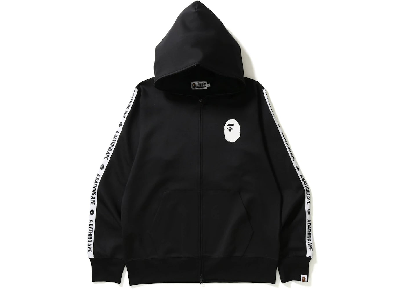 BAPE Jersey Full Zip Hoodie Black