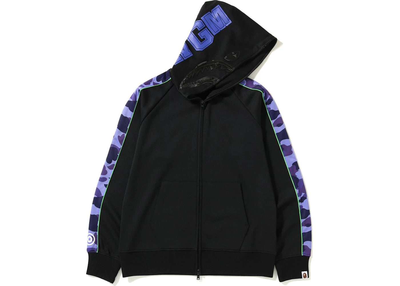 BAPE Jersey Shark Full Zip Hoodie Black