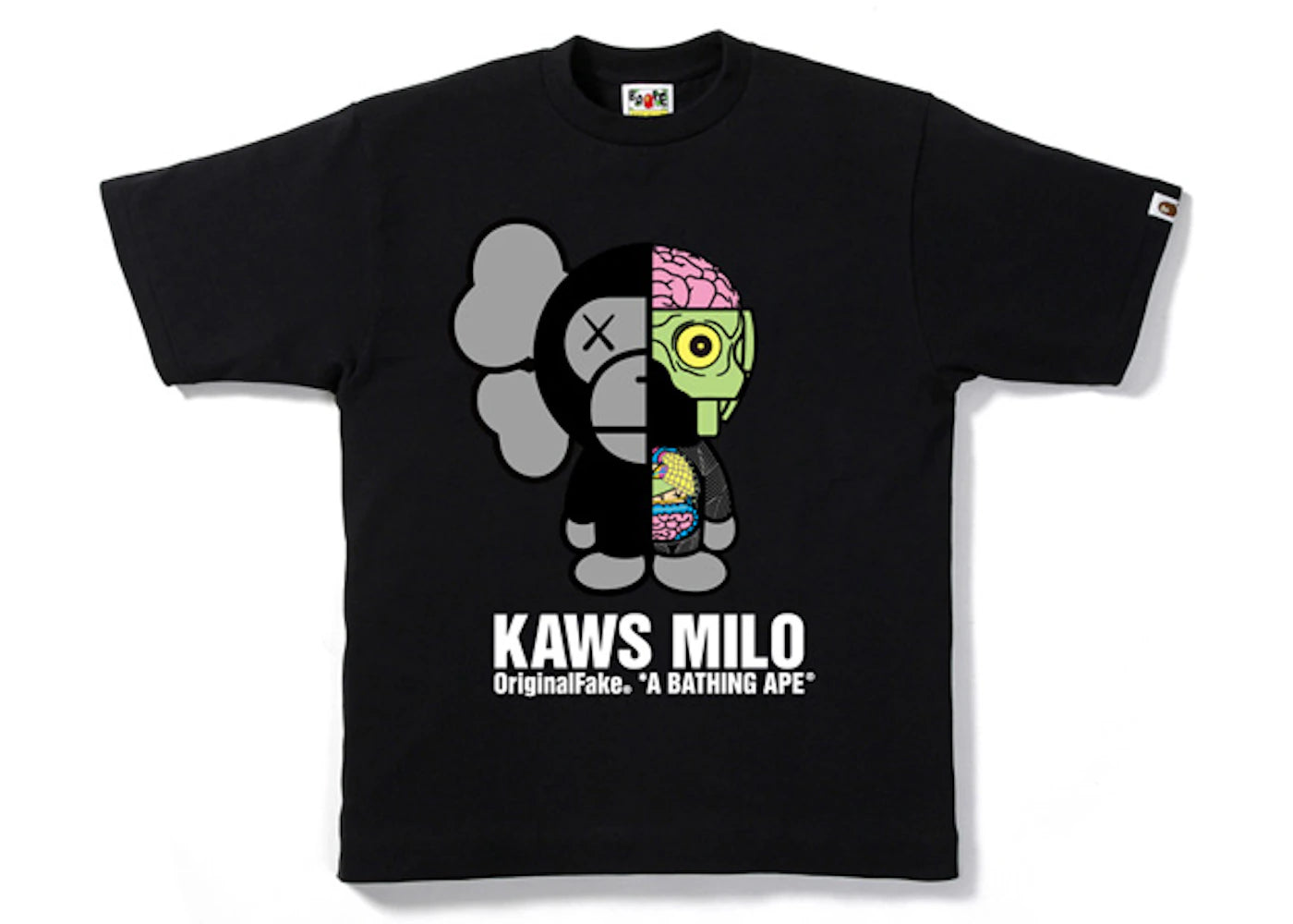 BAPE X OriginalFake Kaws Companion Milo Tee Black/Black