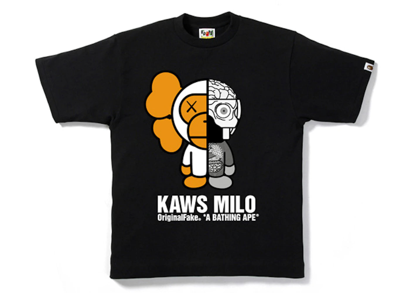 BAPE X OriginalFake Kaws Companion Milo Tee Black/White