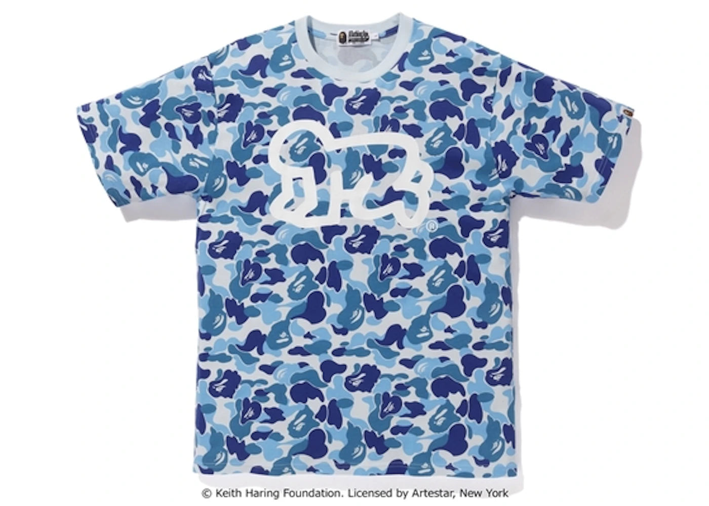 BAPE Keith Haring ABC Tee Navy Camo