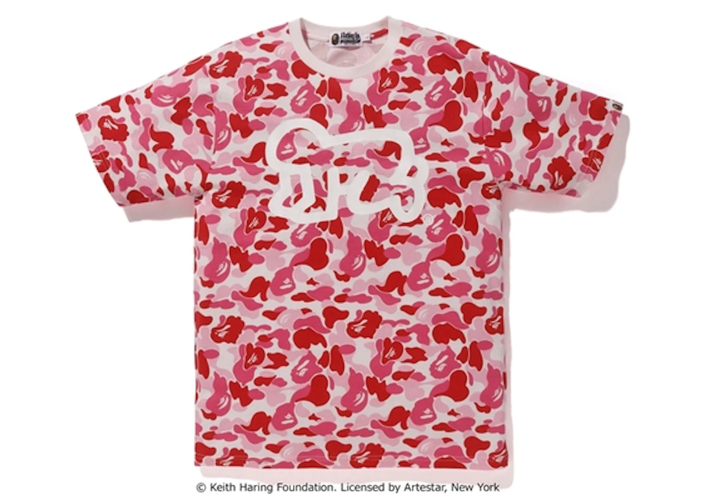 BAPE Keith Haring ABC Tee Pink Camo