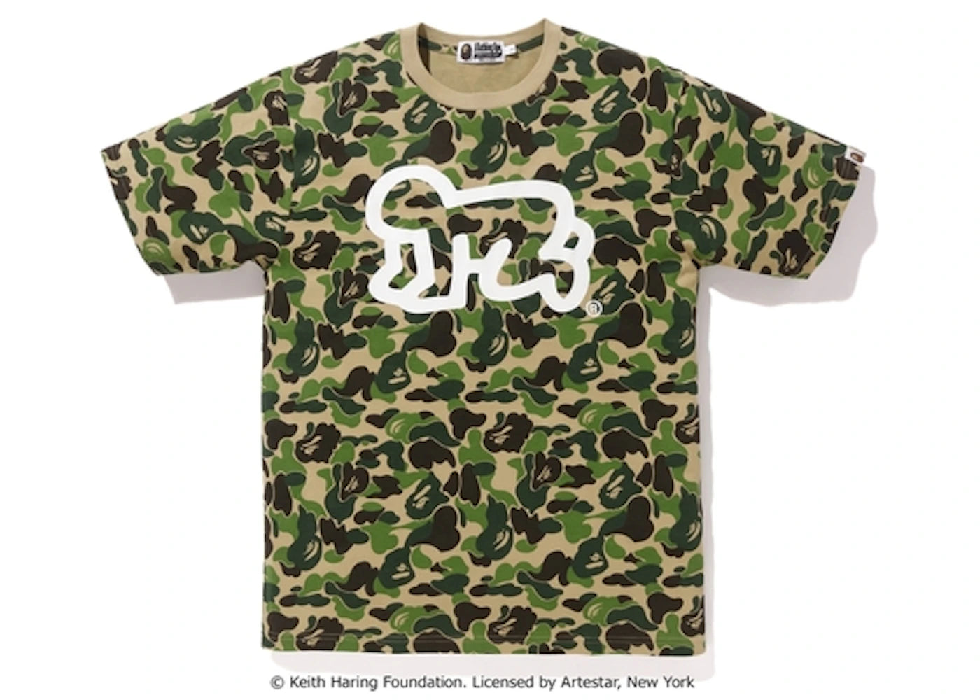 BAPE Keith Haring ABC Tee Yellow Camo