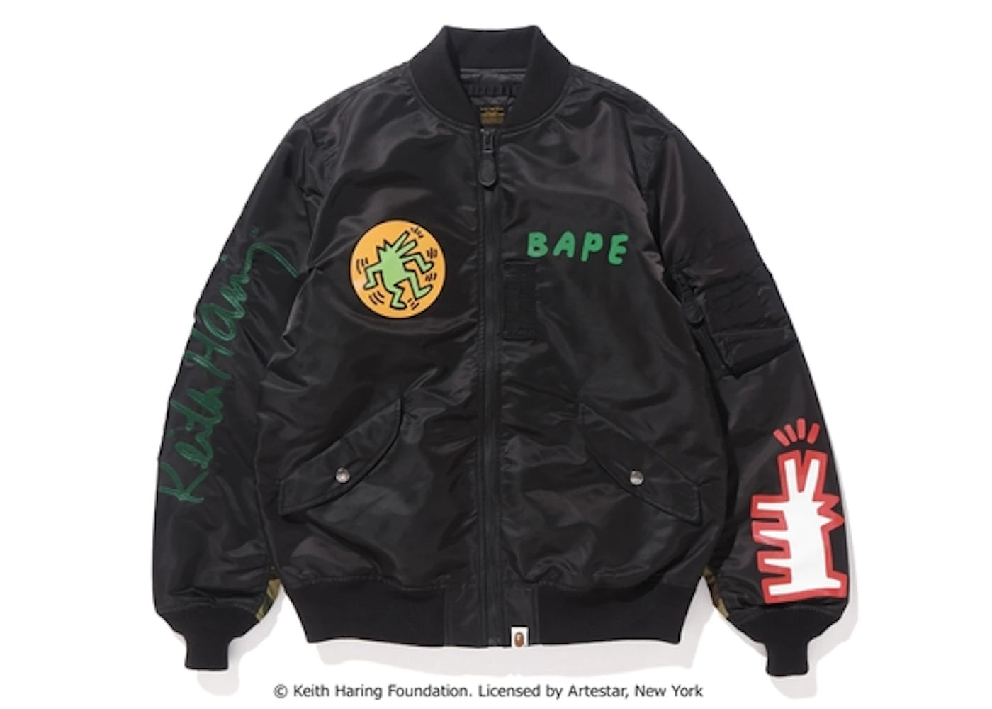 BAPE Keith Haring Light Weight Ma-1 Black