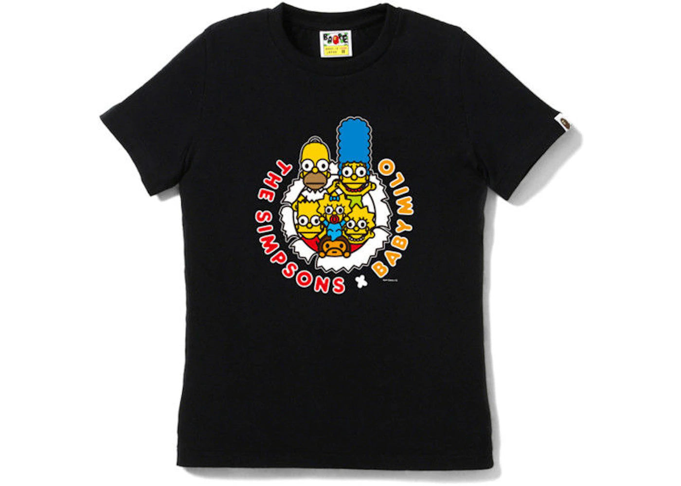 BAPE X The Simpsons Ladies Baby Milo And Family Break Through Tee Black