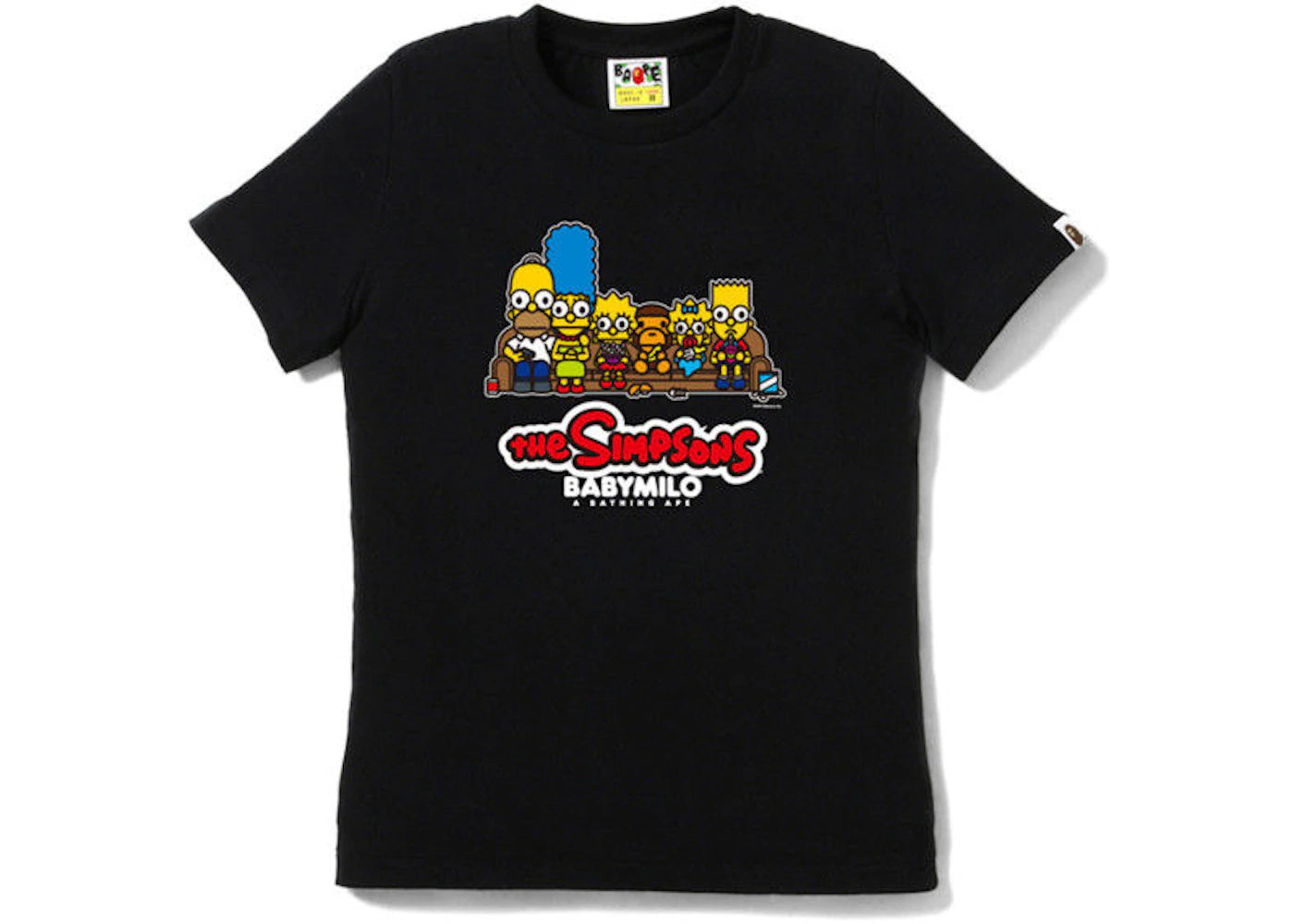 BAPE X The Simpsons Ladies Baby Milo On Couch Tee Black
