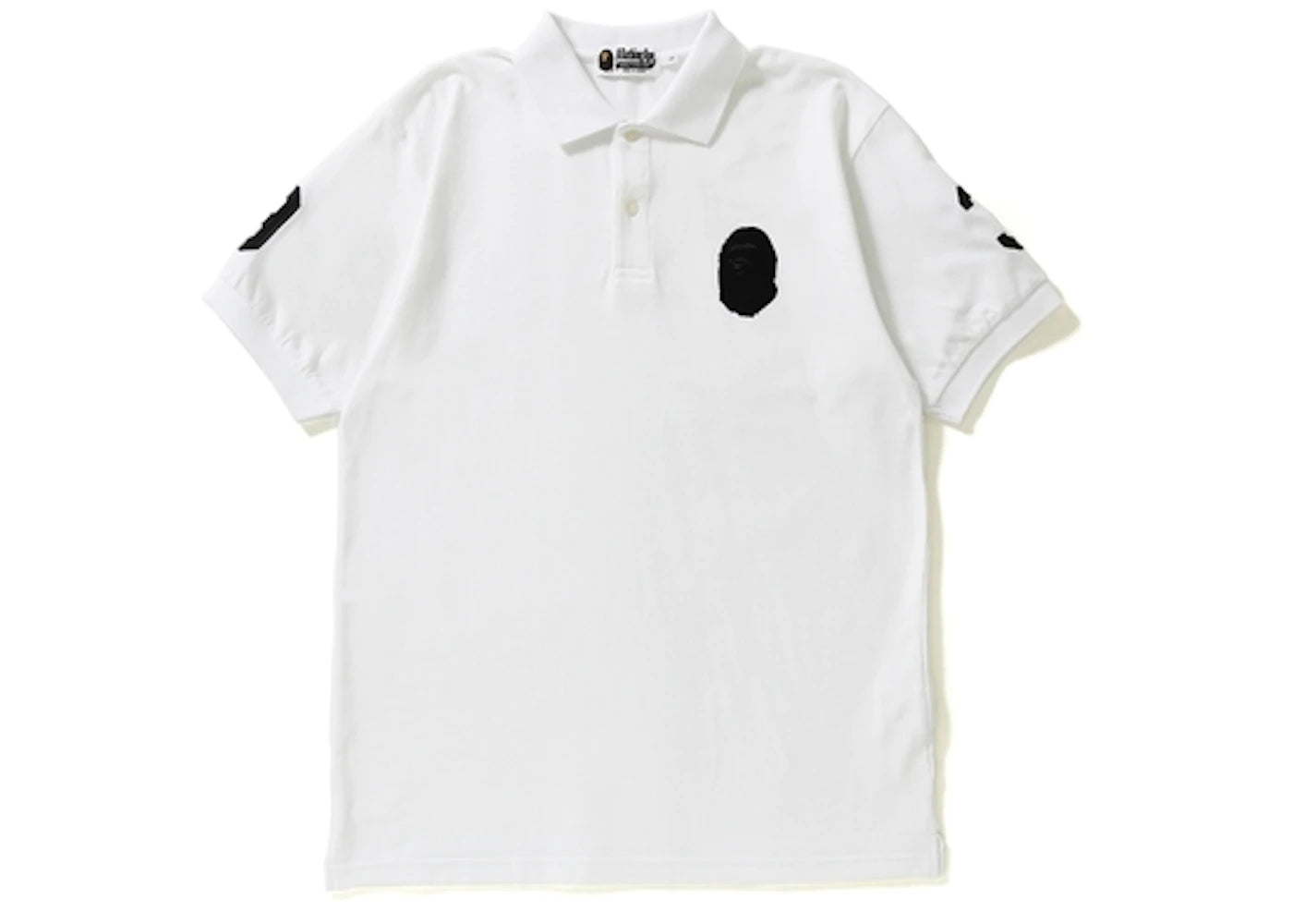 BAPE Large Ape Head Sleeve Logos Polo White