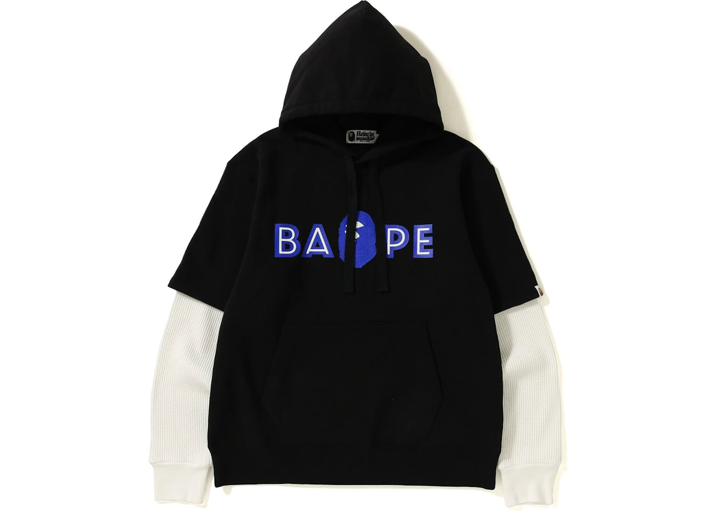 BAPE Layered Mad Face Wide Pullover Hoodie Black