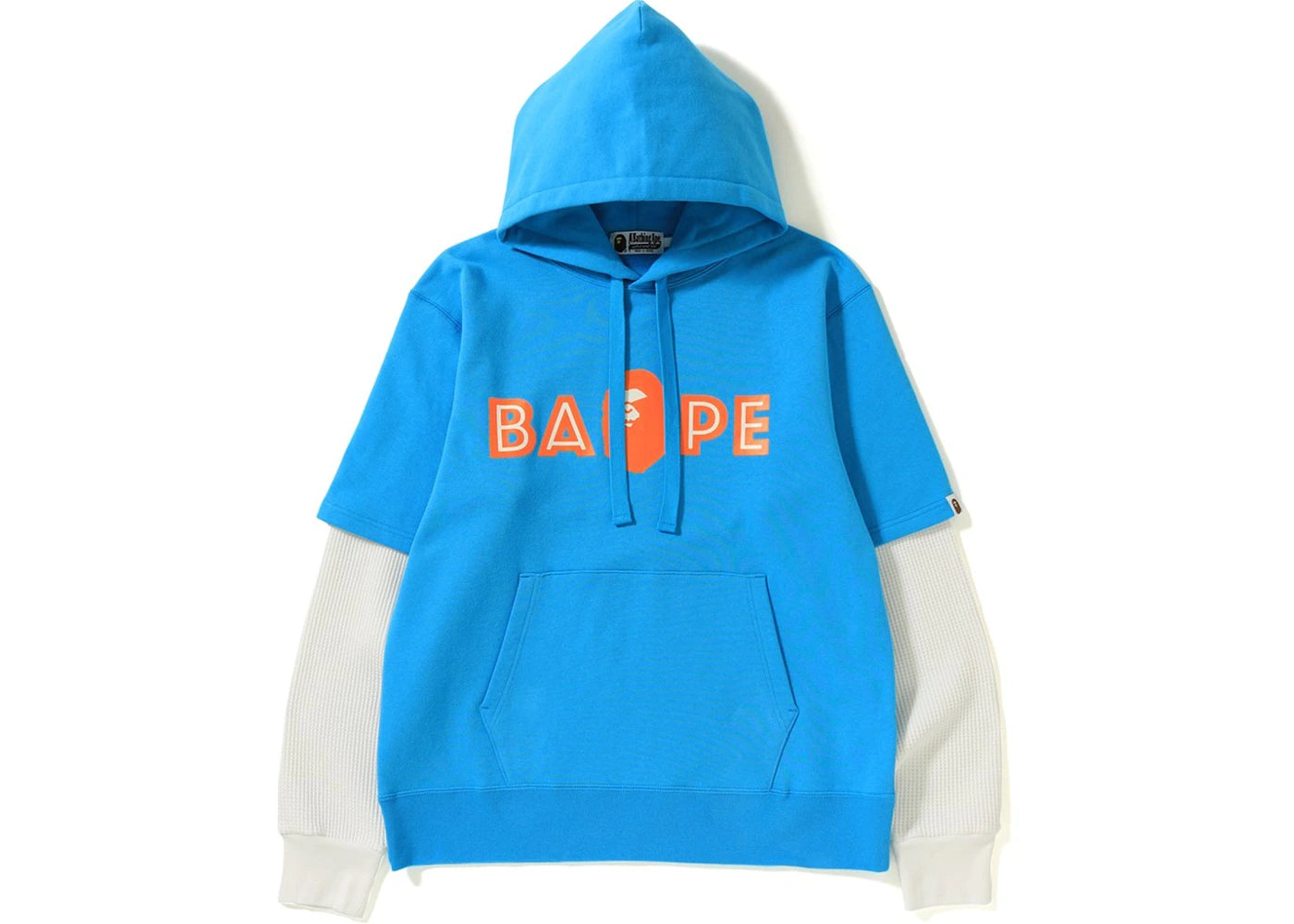 BAPE Layered Mad Face Wide Pullover Hoodie Sax