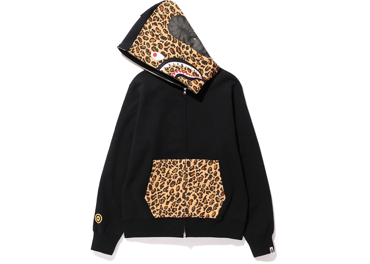 BAPE Leopard Camo NW20 Full Zip Shark Hoodie Black/Tan