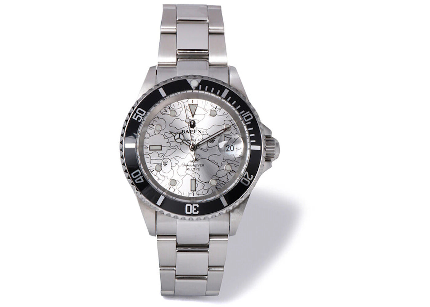 BAPE Type 1 Line 1st Camo Bapex Watch Silver