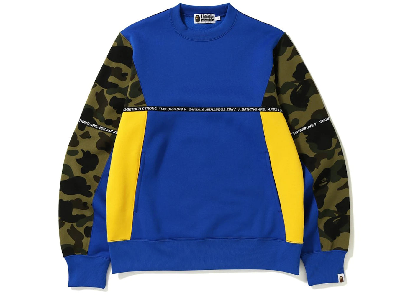 BAPE Logo Tape Crewneck Blue