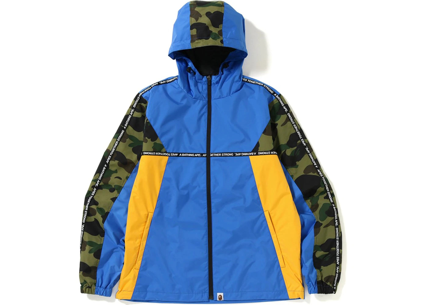 BAPE Logo Tape Hoodie Jacket Blue