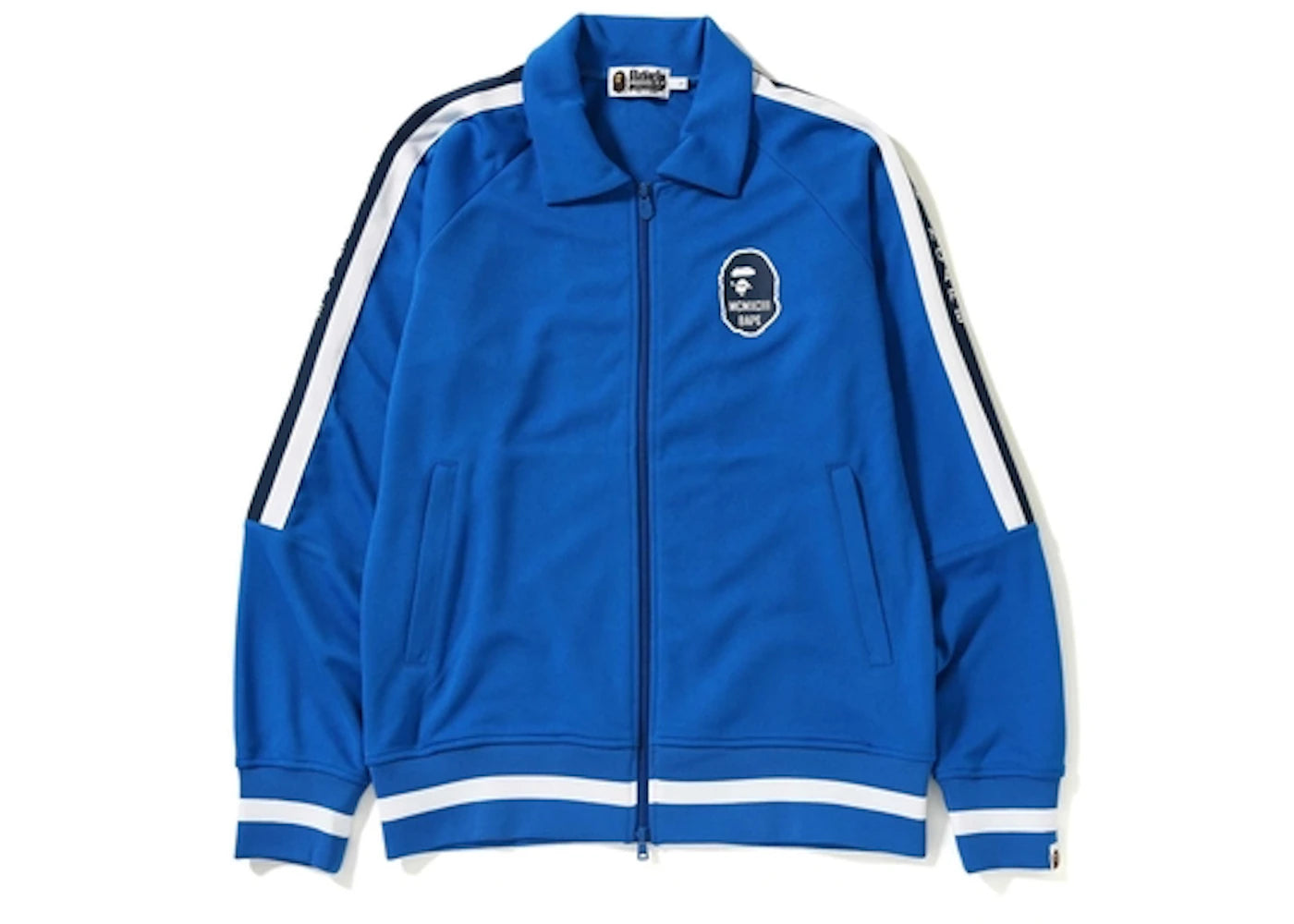 BAPE Logo Tape Jersey Track Top Blue