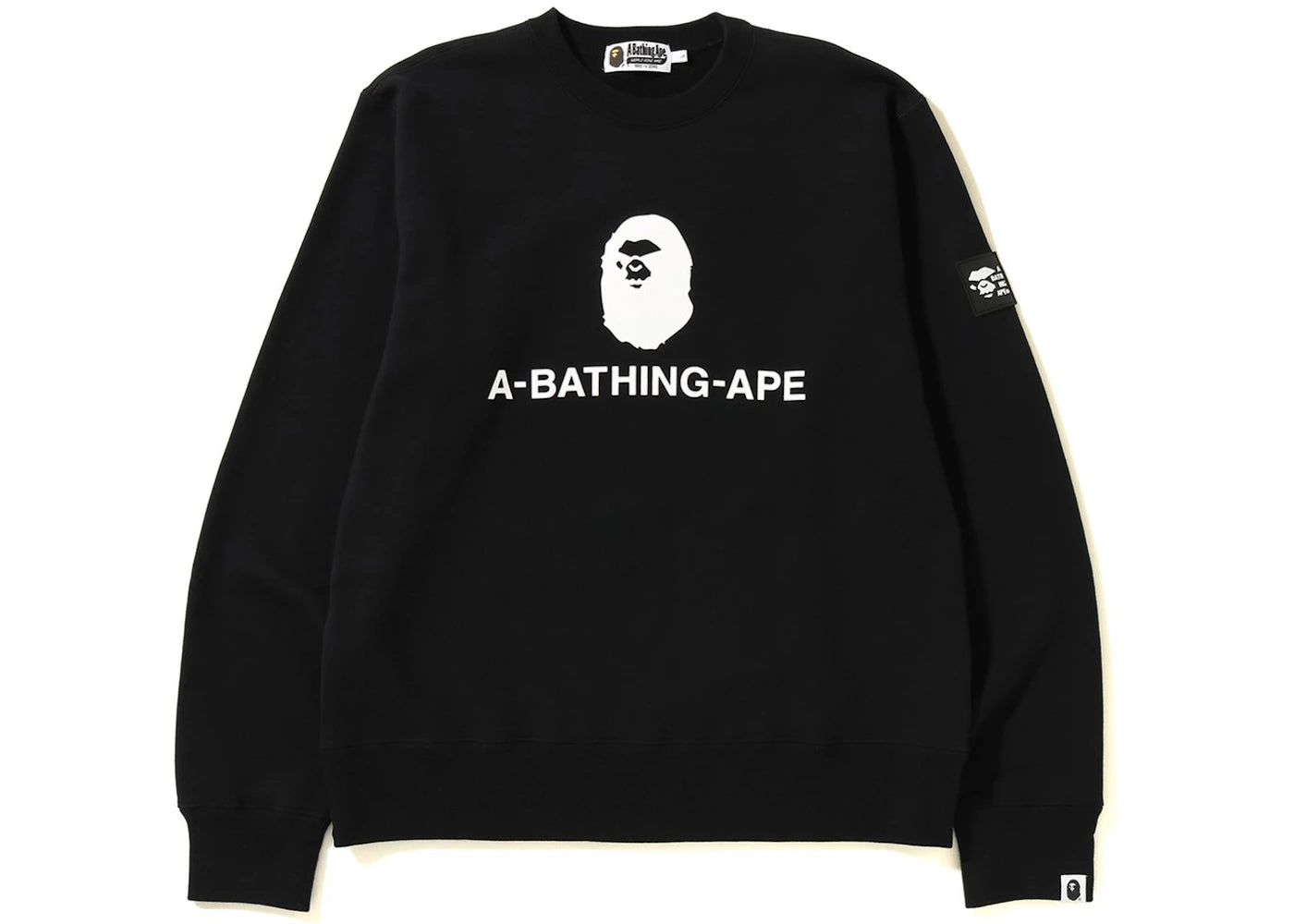 BAPE Mad Face Logo Wide Crewneck Black