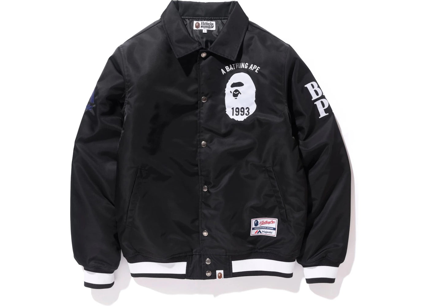 BAPE Majestic Satin Varsity Jacket Jacket Black