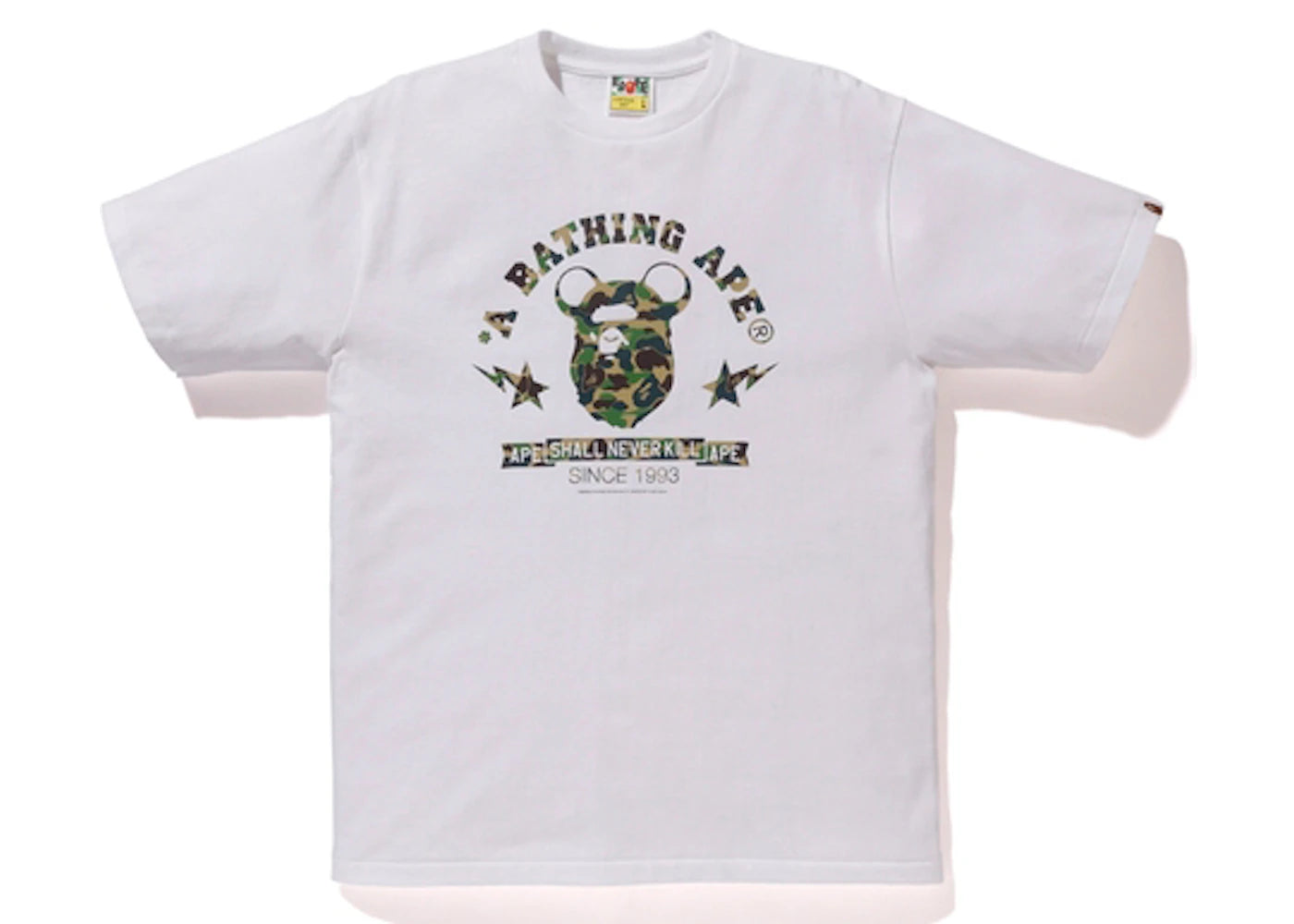 BAPE Medicom Toy Ape Head Bear Tee White/Green
