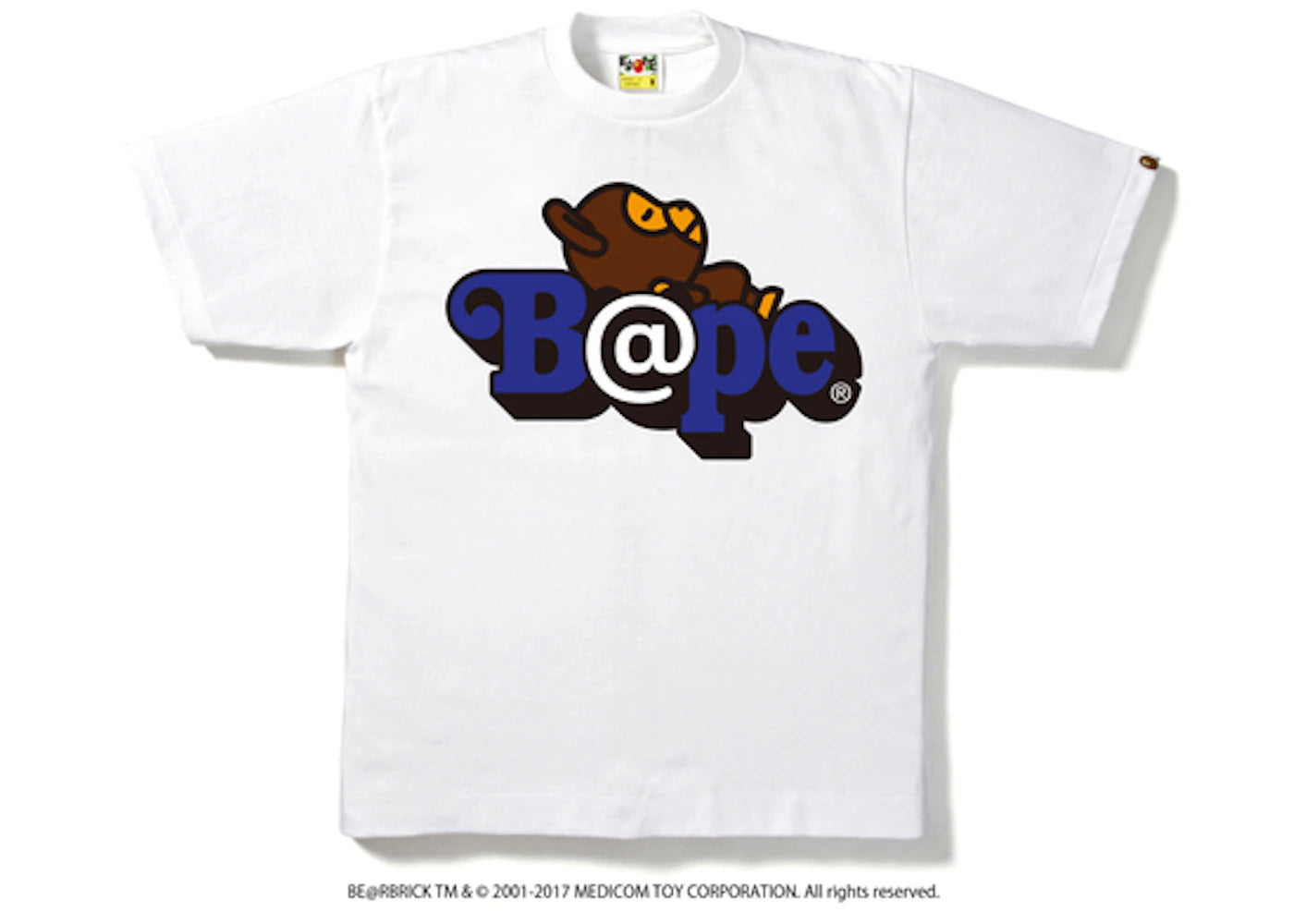 BAPE Medicom Toy Bearbrick Milo On Tee White/Blue