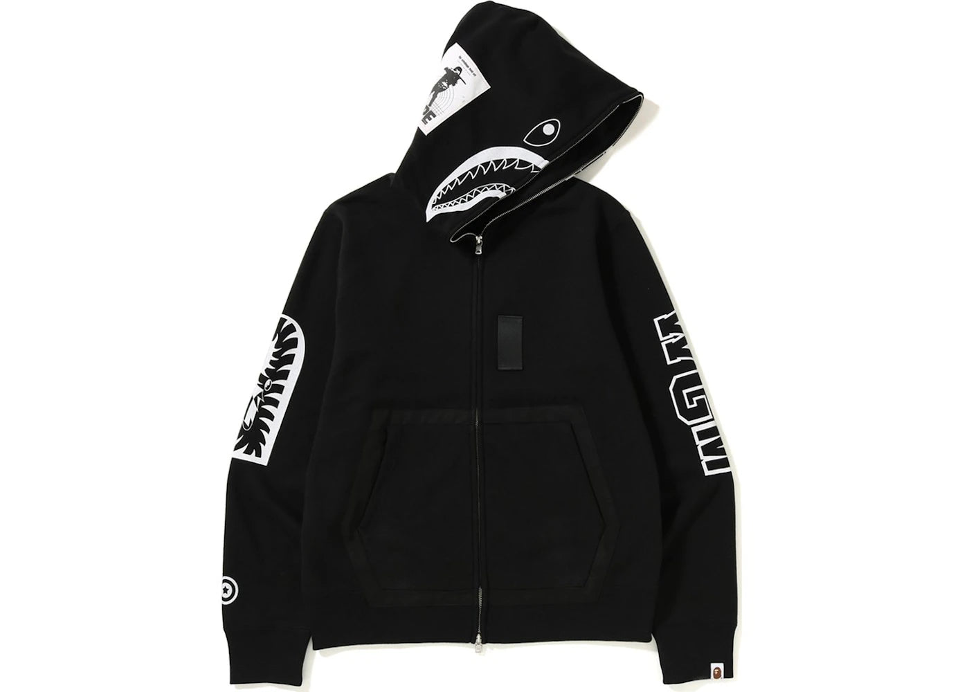 BAPE Military Shark Full Zip Hoodie Black