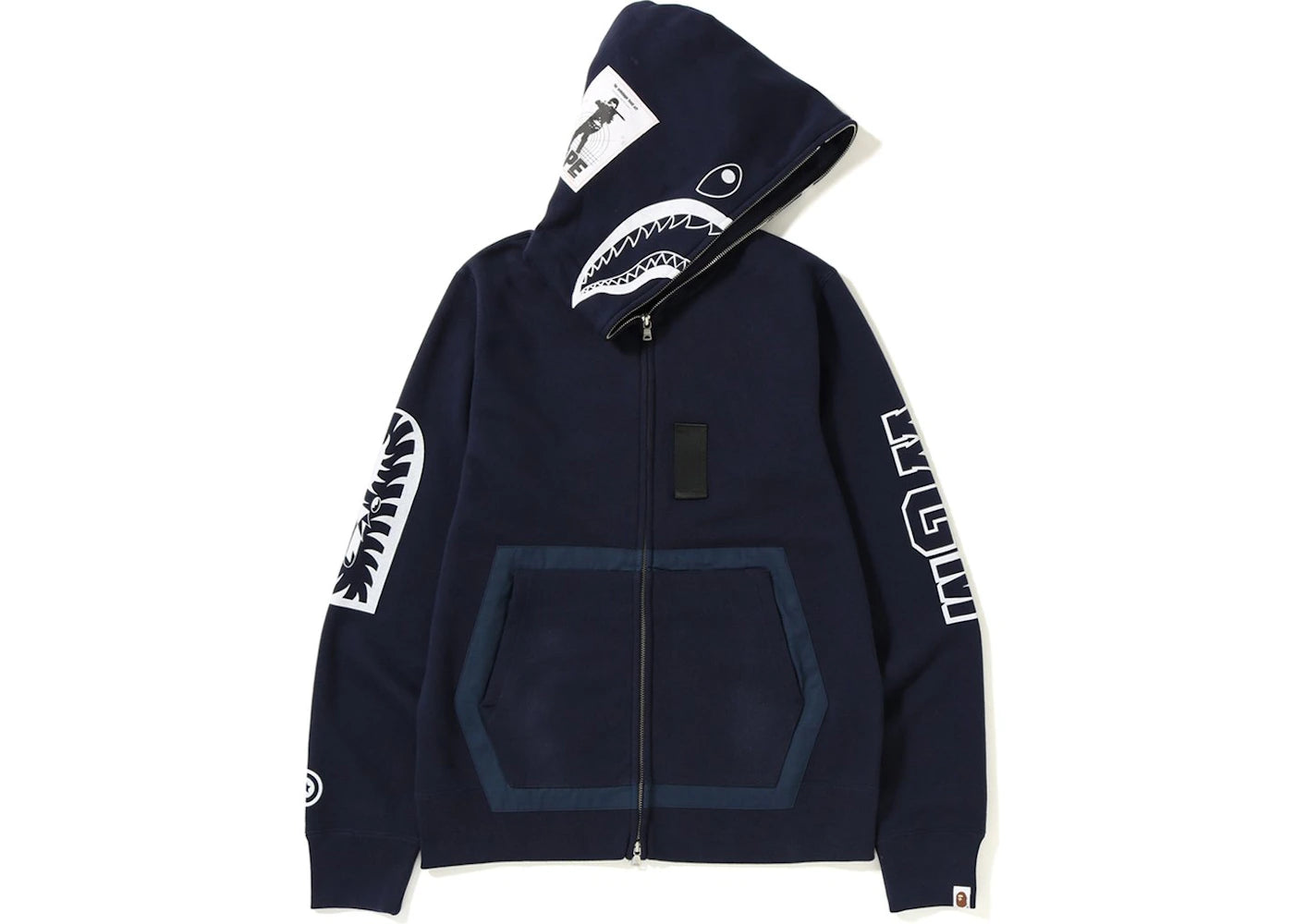 BAPE Military Shark Full Zip Hoodie Navy