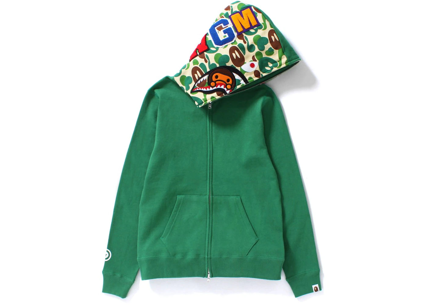 BAPE Milo Camo Milo Shark Full Zip Hoodie (Ladies) Green
