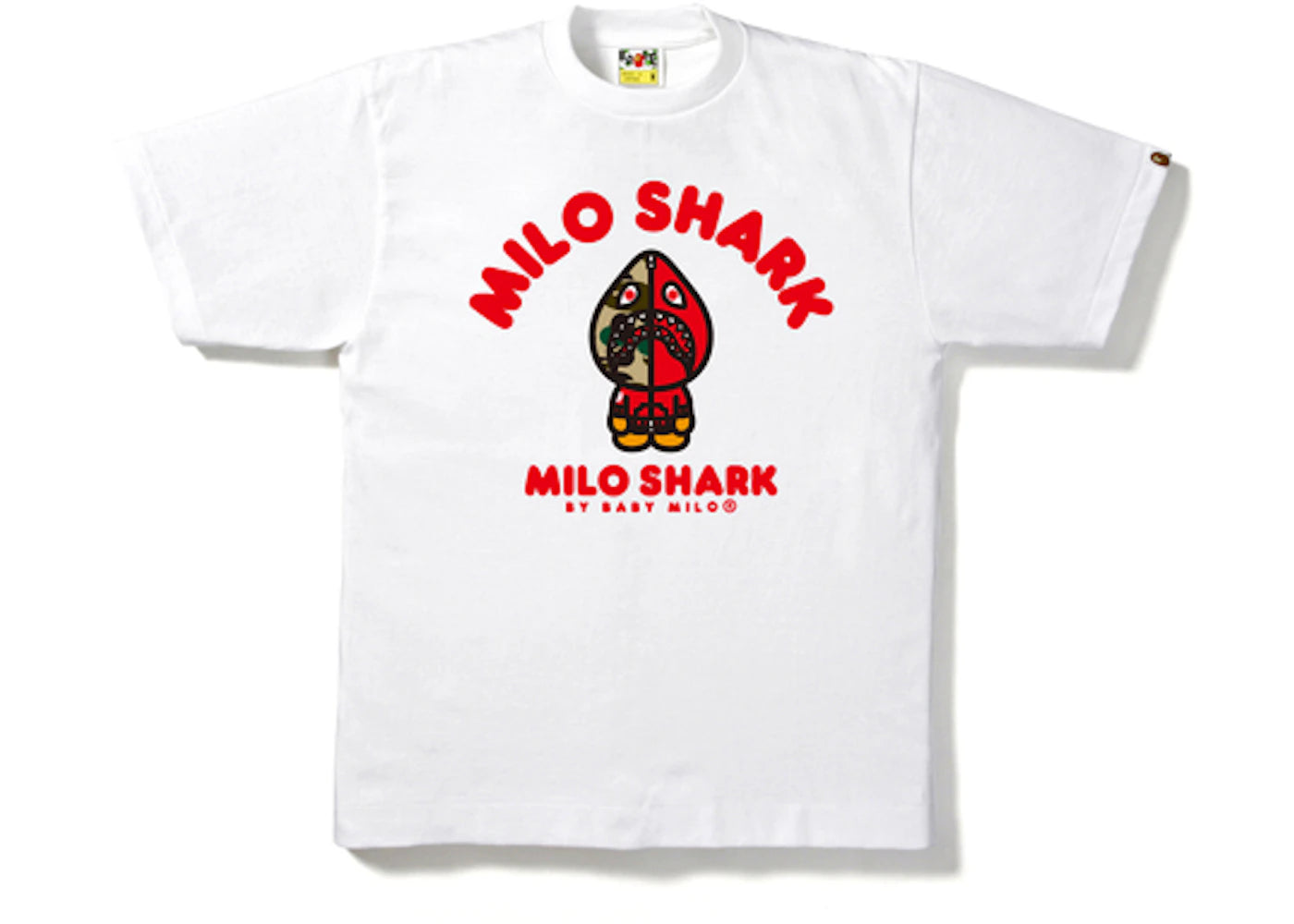 BAPE Milo Shark College Tee White/Red