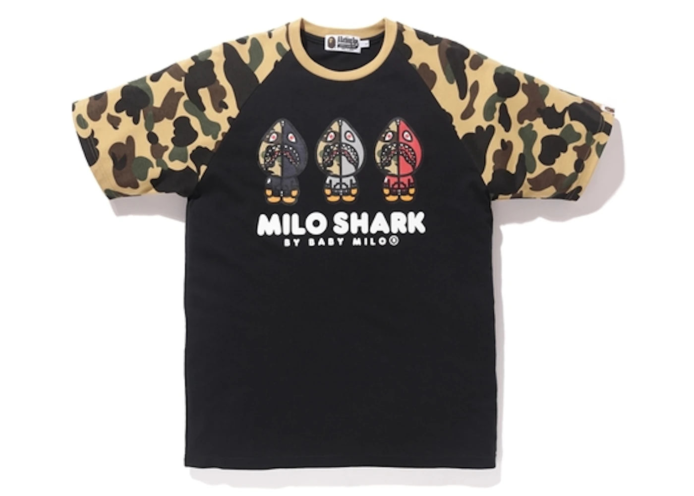 BAPE Milo Shark Raglan Tee Black