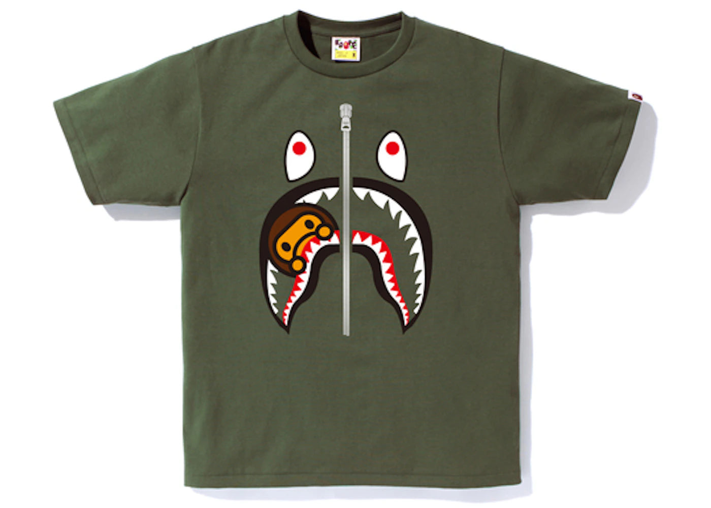 BAPE Milo Shark Tee Olive Drab