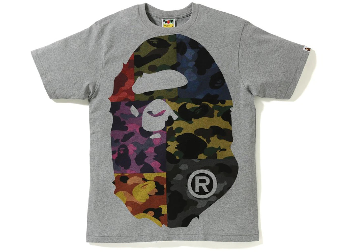 BAPE Mix Camo Big Big Ape Head Tee Grey