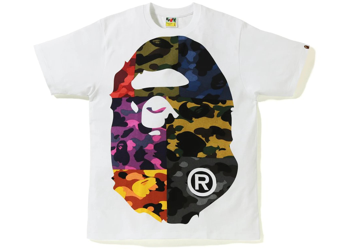 BAPE Mix Camo Big Big Ape Head Tee White