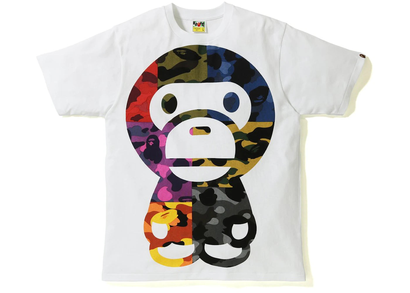 BAPE Mix Camo Big Big Baby Milo Tee White
