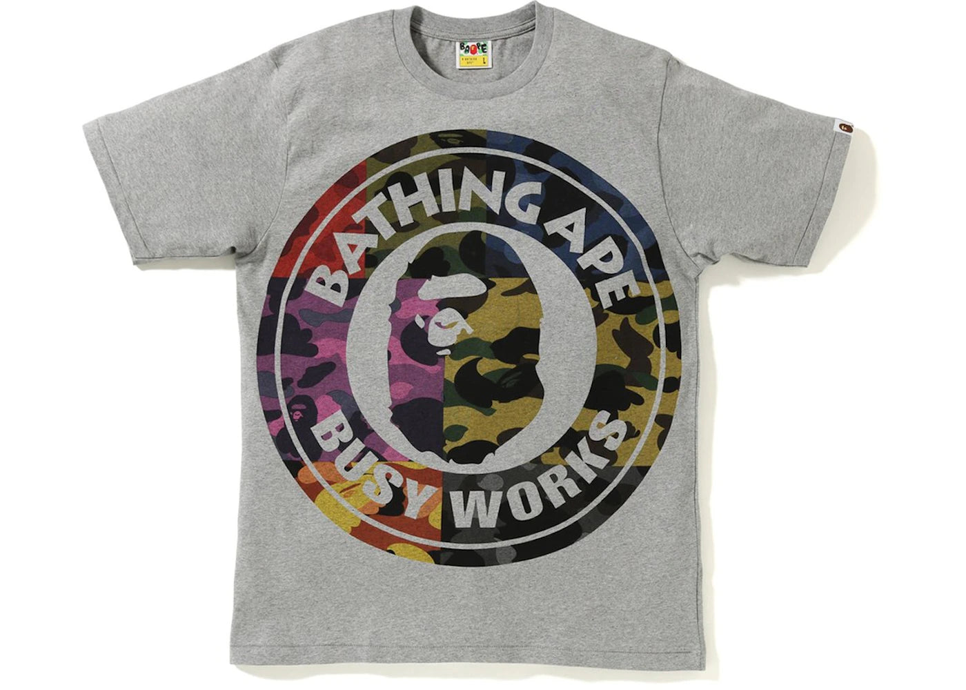 BAPE Mix Camo Big Busy Works Tee Grey