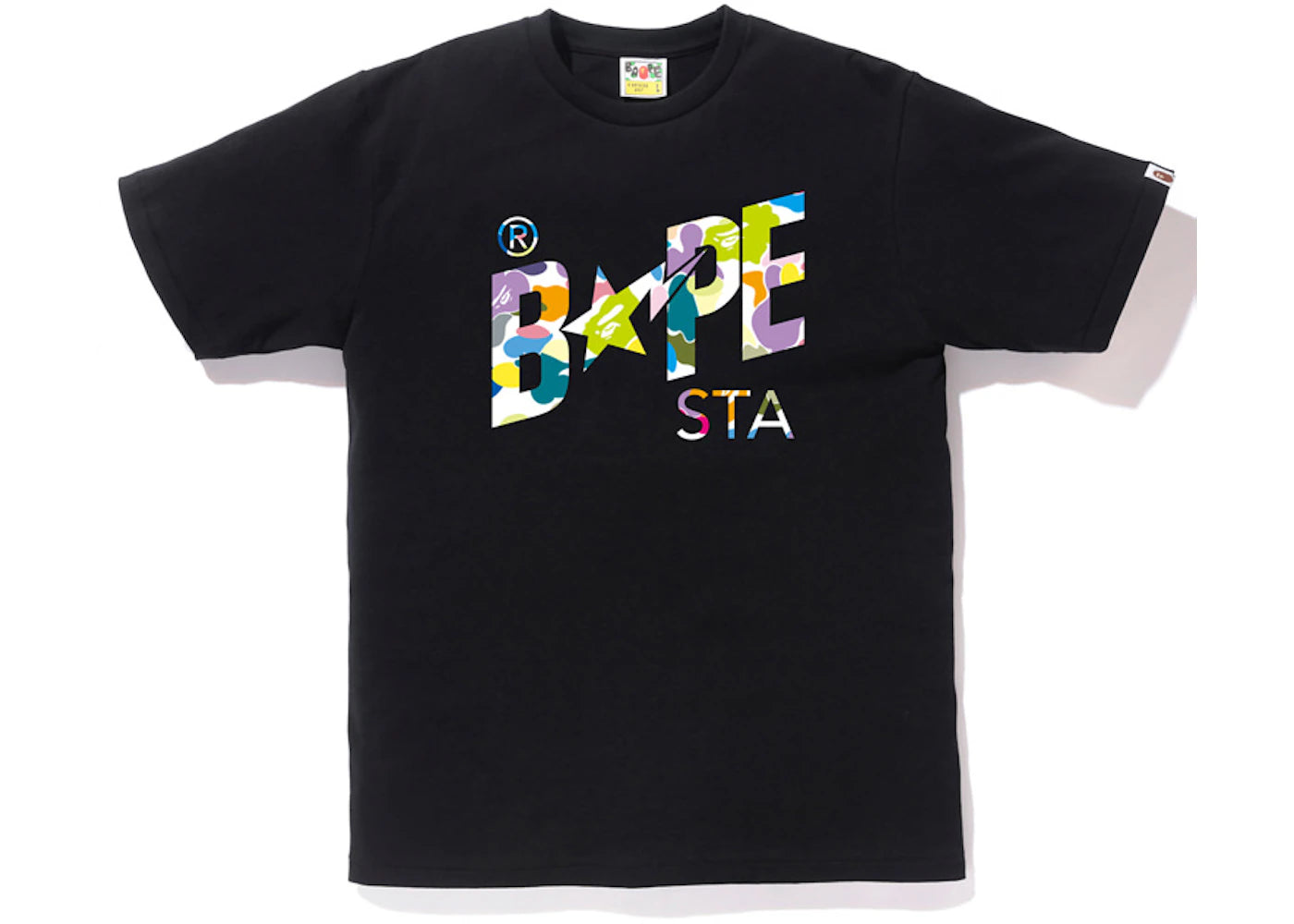 BAPE Multi Camo Bapesta Tee Black