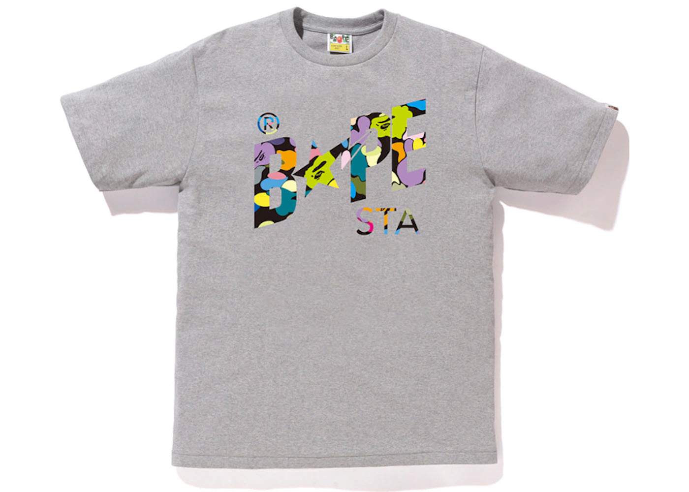 BAPE Multi Camo Bapesta Tee Gray