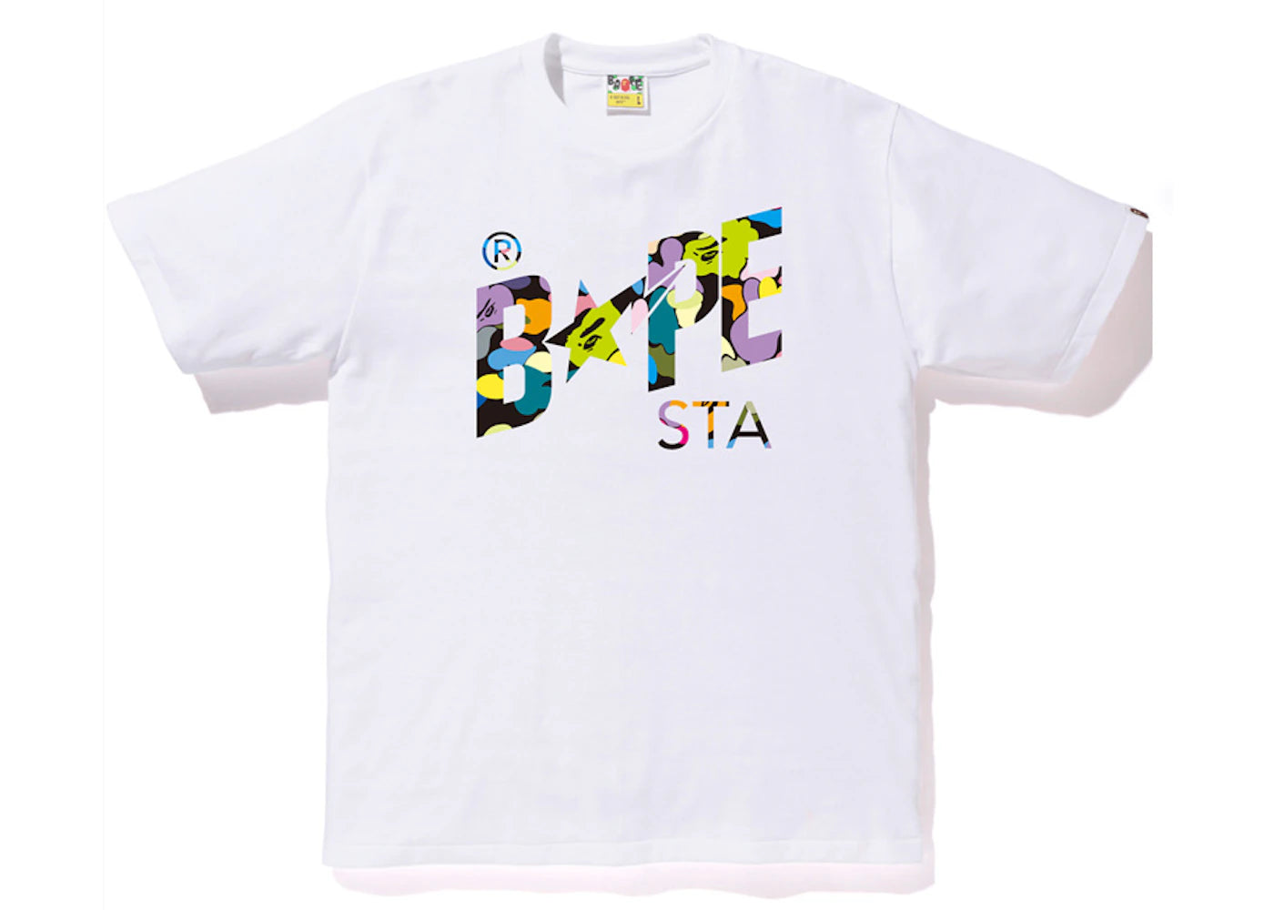 BAPE Multi Camo Bapesta Tee White