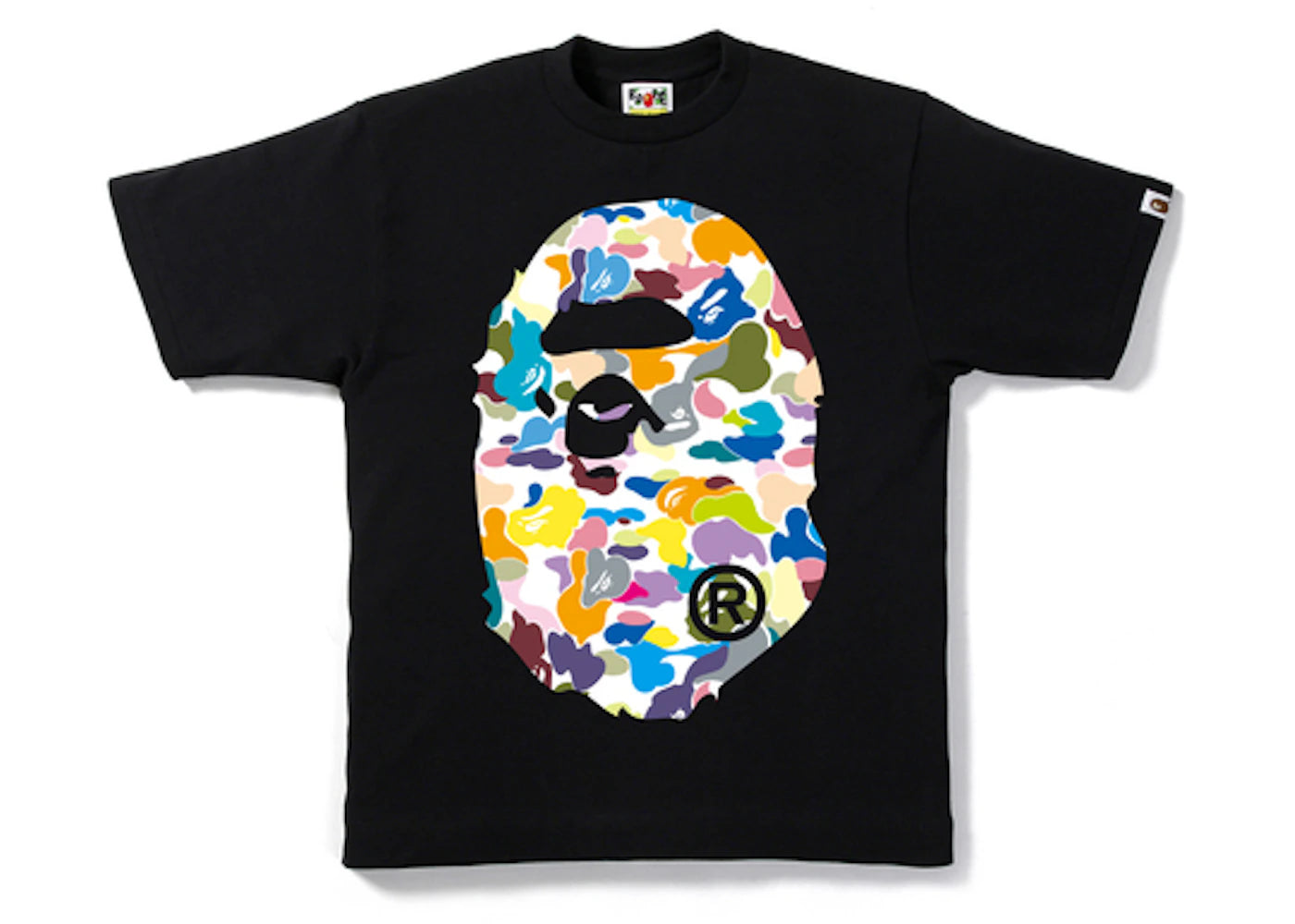 BAPE Multi Camo Big Ape Head Tee Black