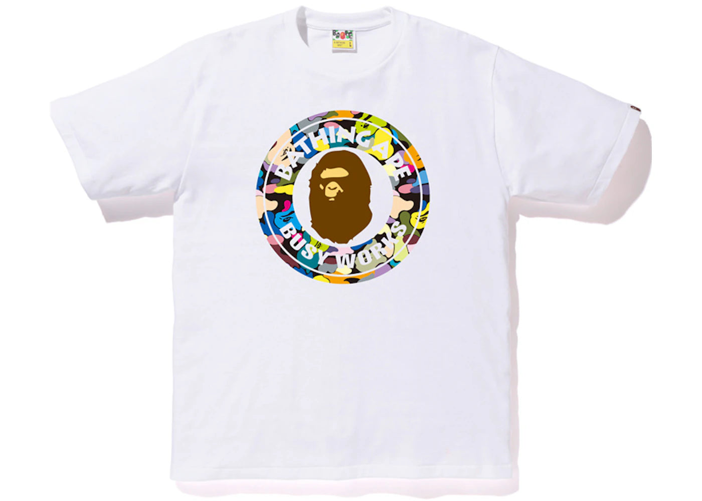 BAPE Multi Camo Busy Works Tee White