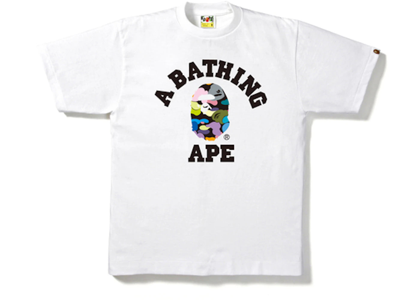 BAPE Multi Camo College Tee White/Black