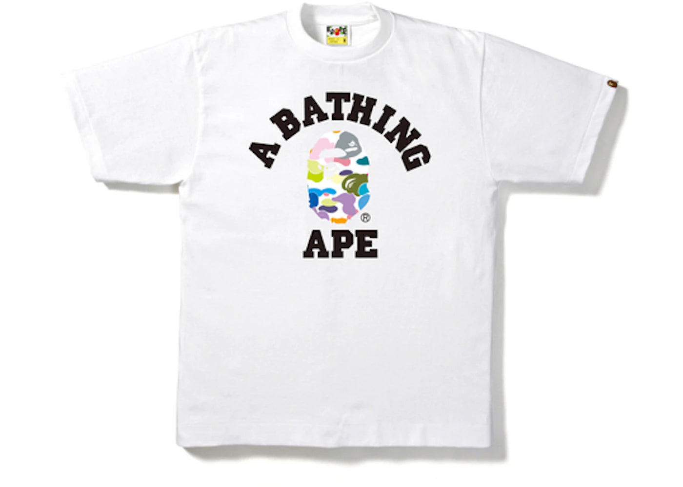 BAPE Multi Camo College Tee White/White