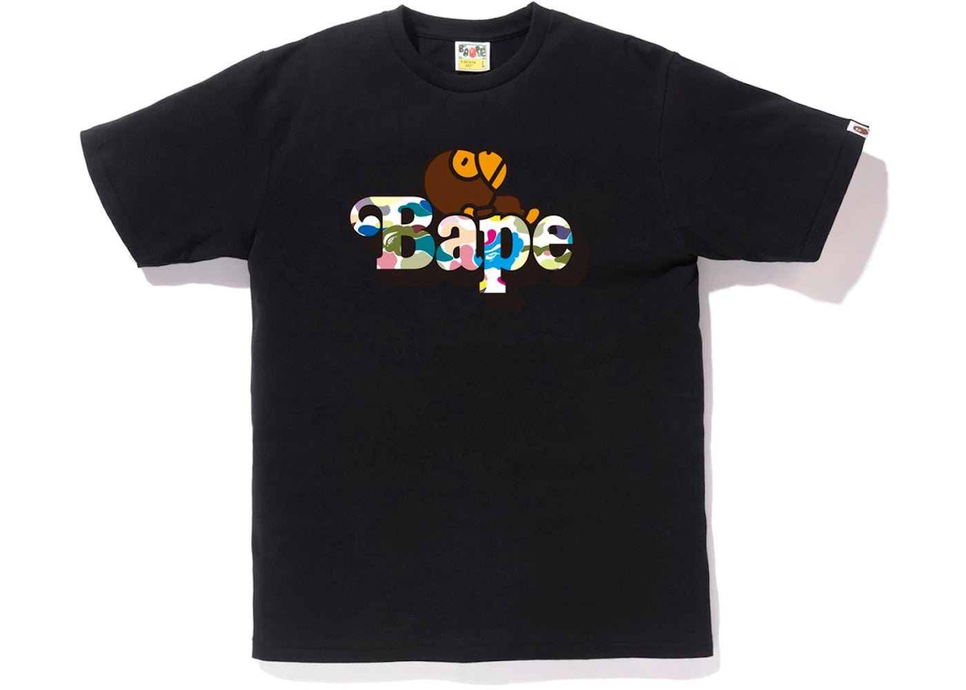 BAPE Multi Camo Milo On Bape Tee Black