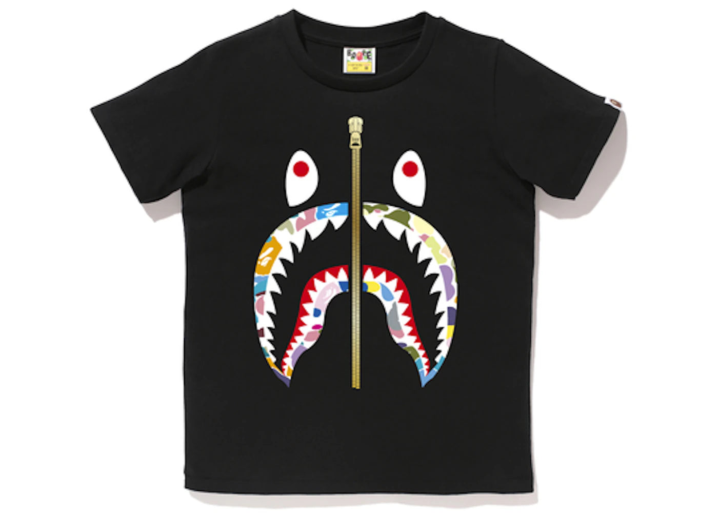 BAPE Multi Camo Shark Tee (Ladies) Black/White