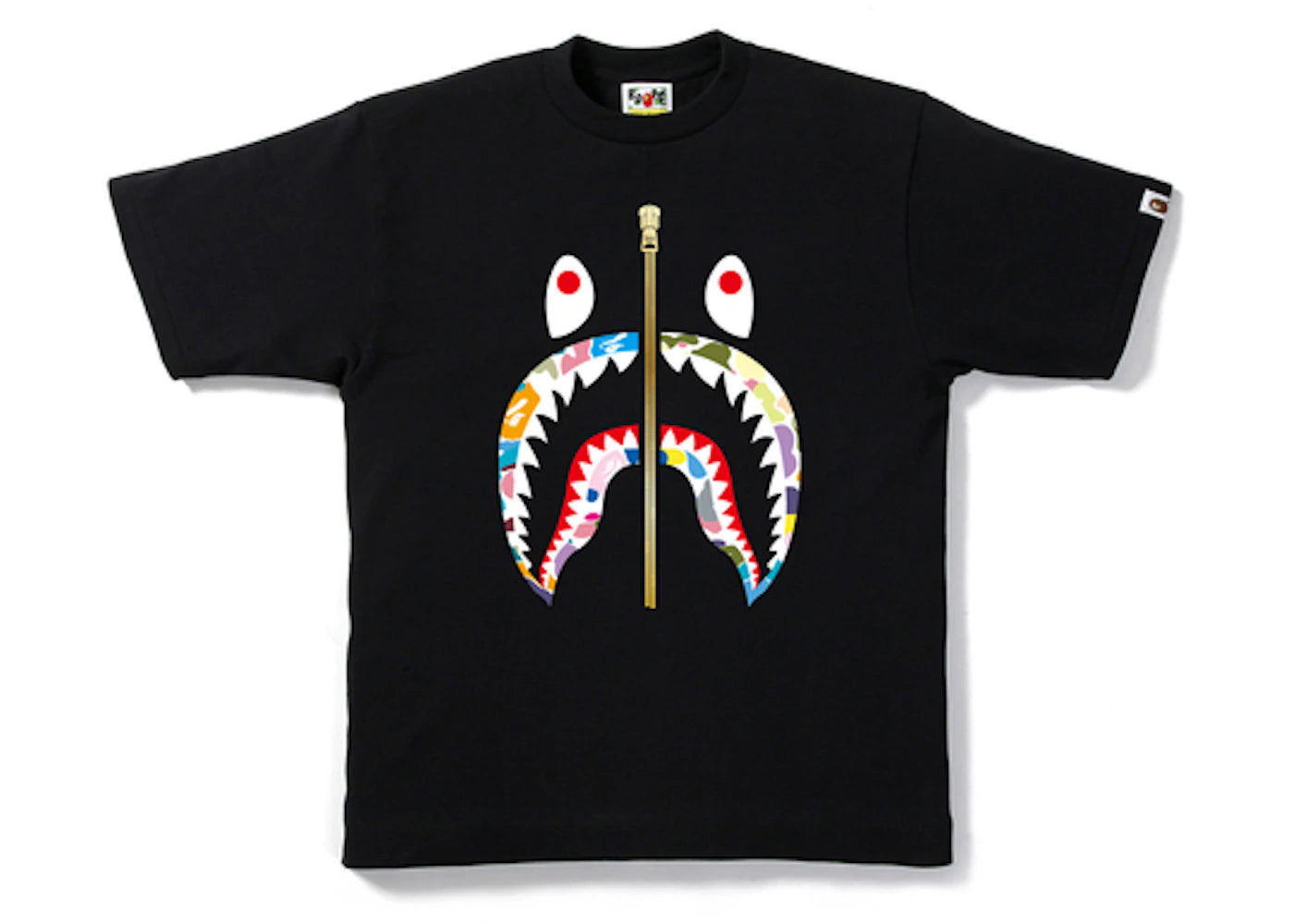 BAPE Multi Camo Shark Tee Black