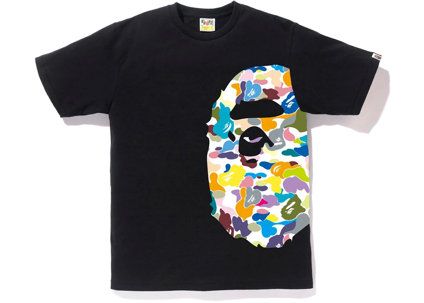 BAPE Multi Camo Side Big Ape Head Tee Black